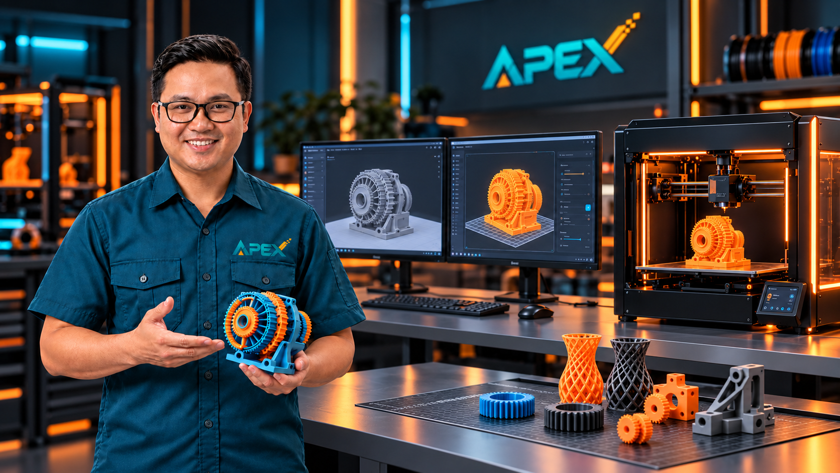 Giảng viên APEX hướng dẫn quy trình thực hành in 3D